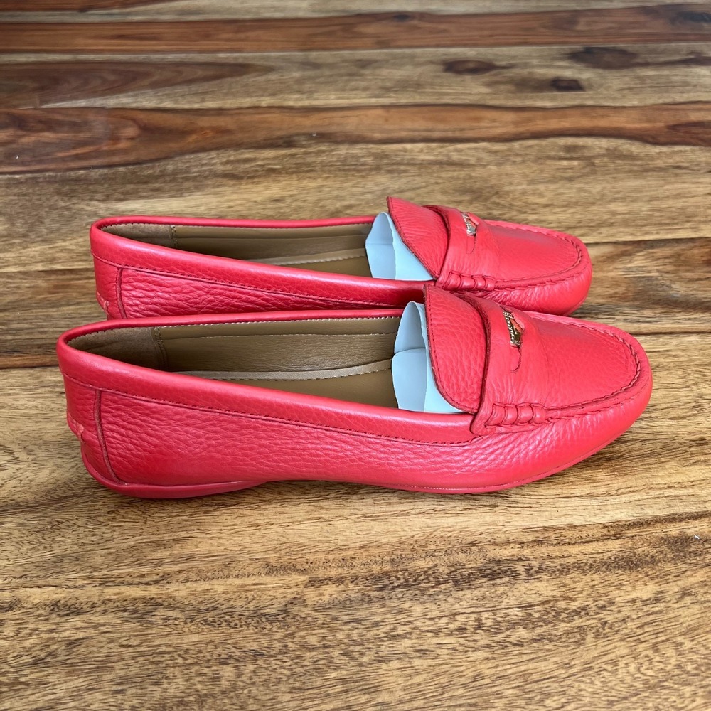 Coach Penny Loafers Watermelon Pebbled Leather Classic Shoe Flats - 7B - Picture 6 of 11